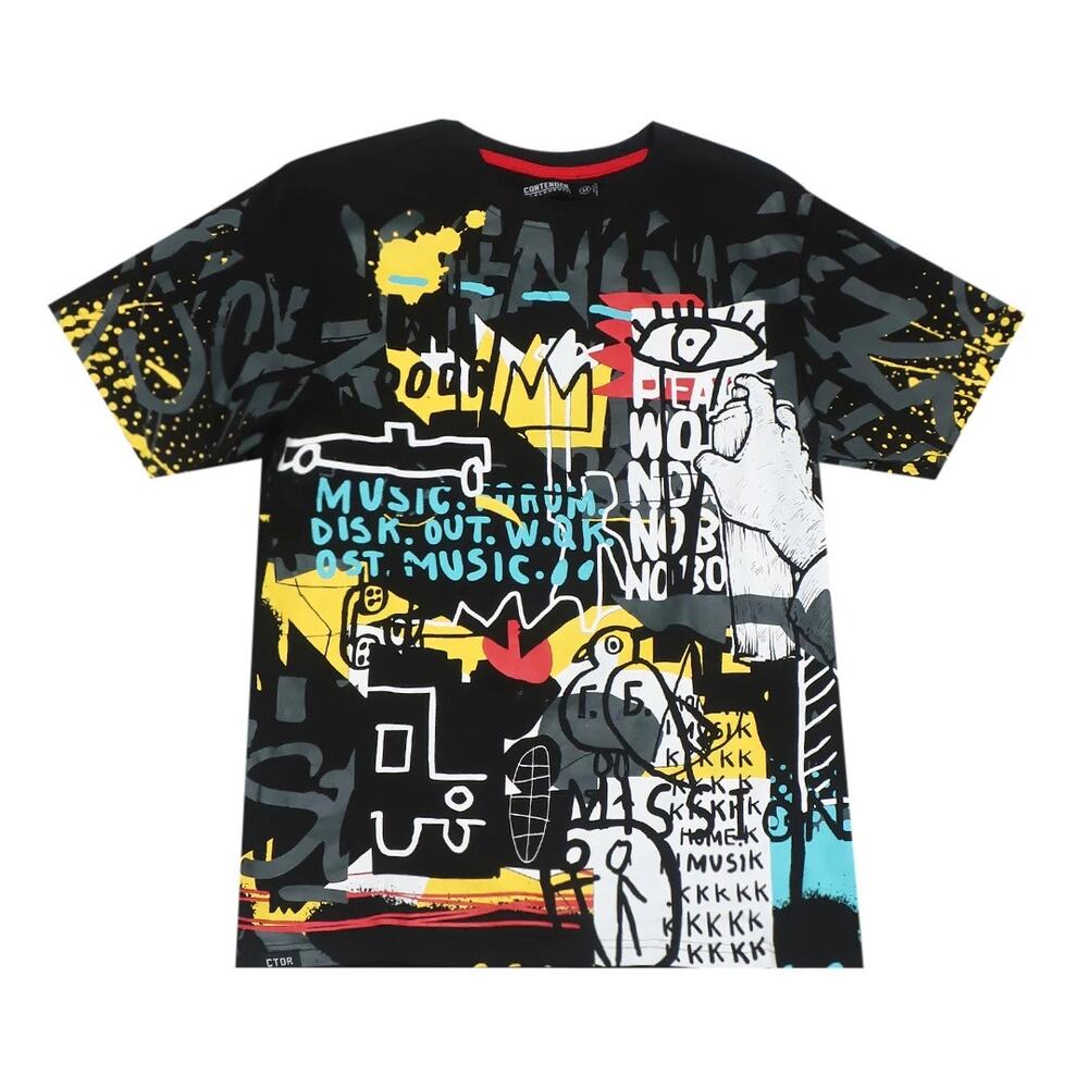 Contender CTDR Streetwear Men's T-Shirt Graffiti Print Short Sleeve Tee